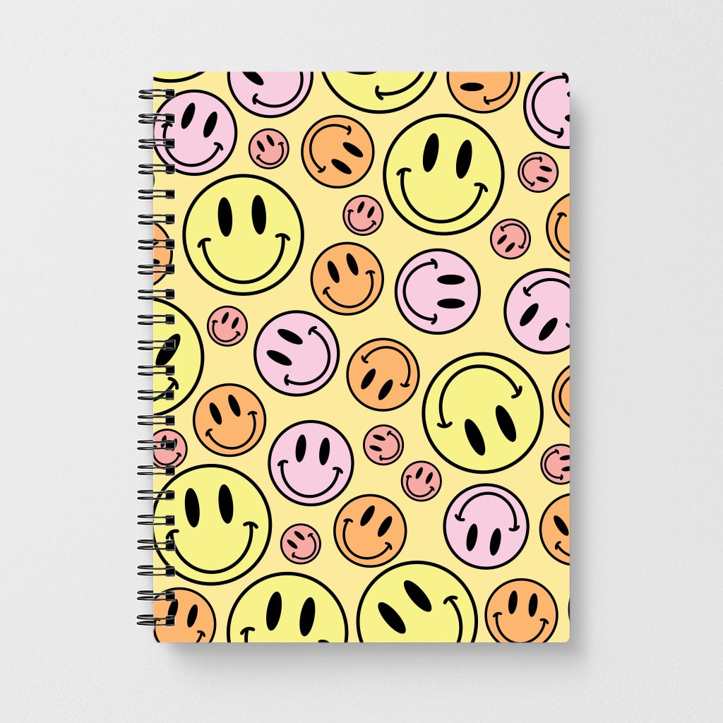 Retro Smileys Pattern Notebook