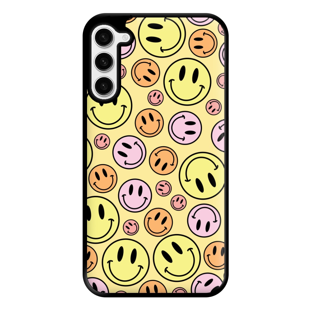 Retro Smileys Pattern Phone Case for Galaxy S23 Plus