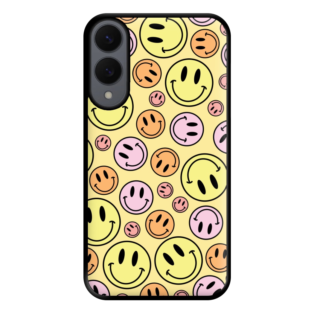 Retro Smileys Pattern Phone Case for Galaxy S25 Edge