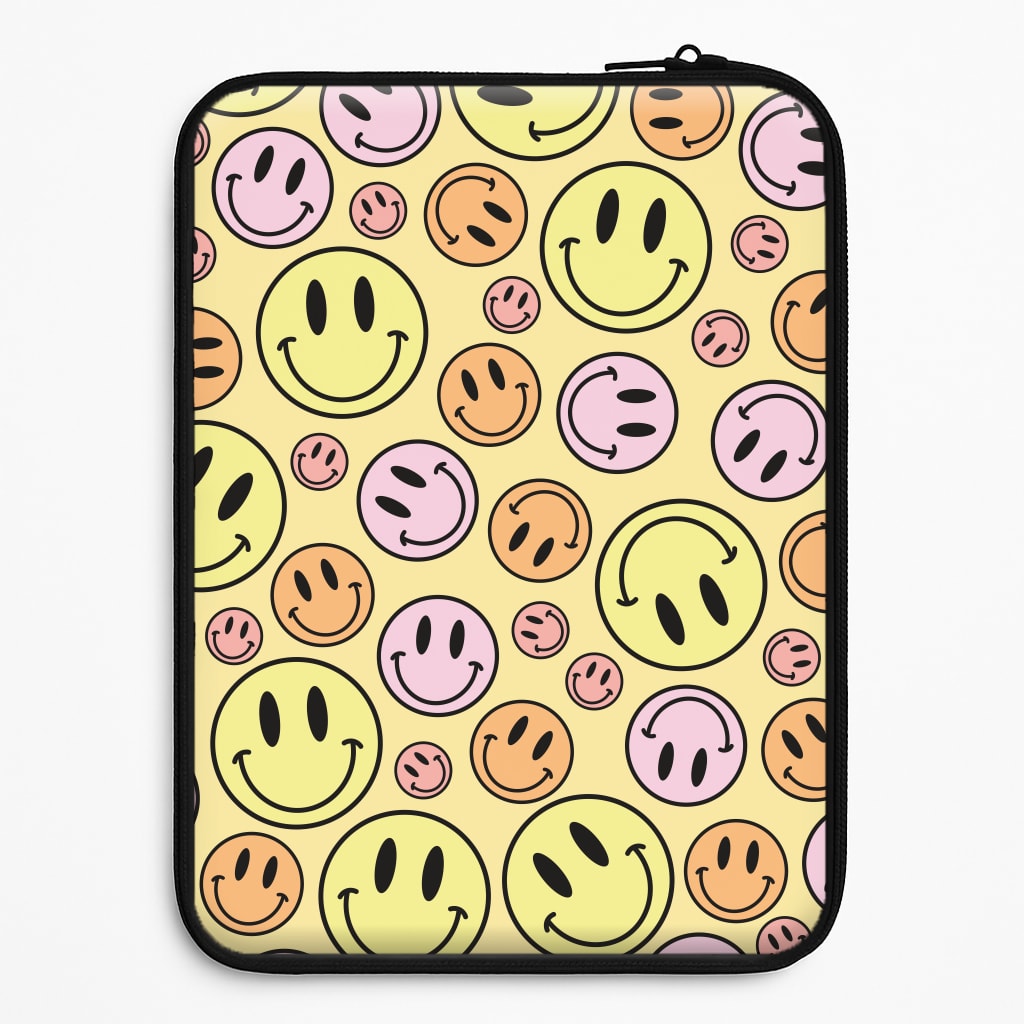 Retro Smileys Pattern Laptop Sleeve