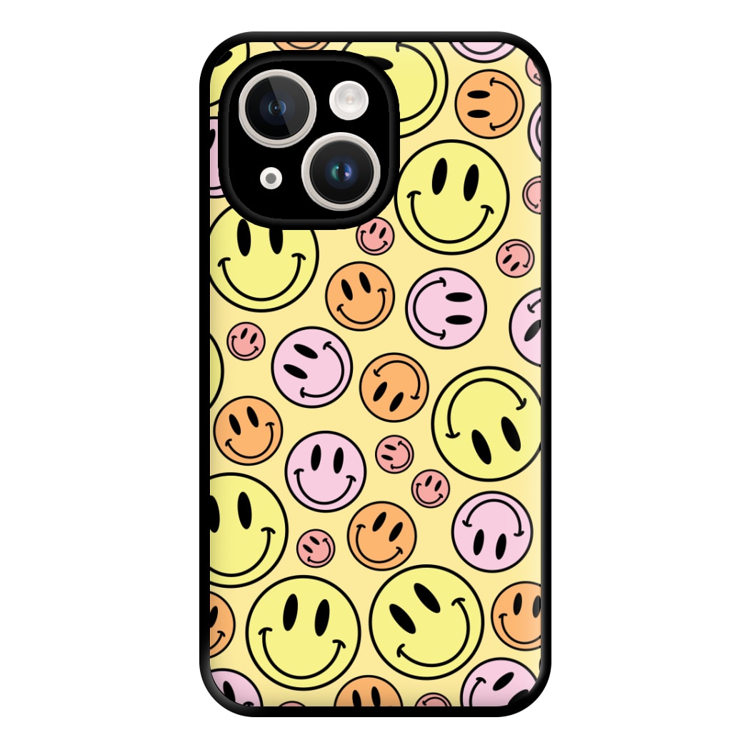 Retro Smileys Pattern Phone Case for iPhone 14 Plus