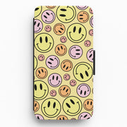 Retro Smileys Pattern Flip / Wallet Phone Case 1