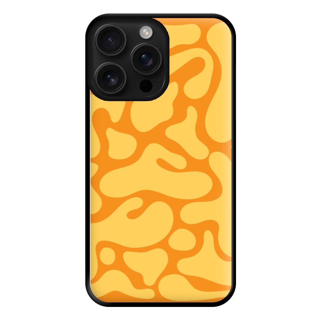 Yellow Blobs Abstract Pattern Phone Case for iPhone 16 Pro Max