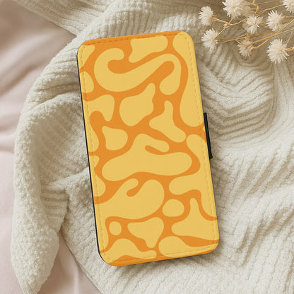 Yellow Blobs Abstract Pattern Wallet Phone Case