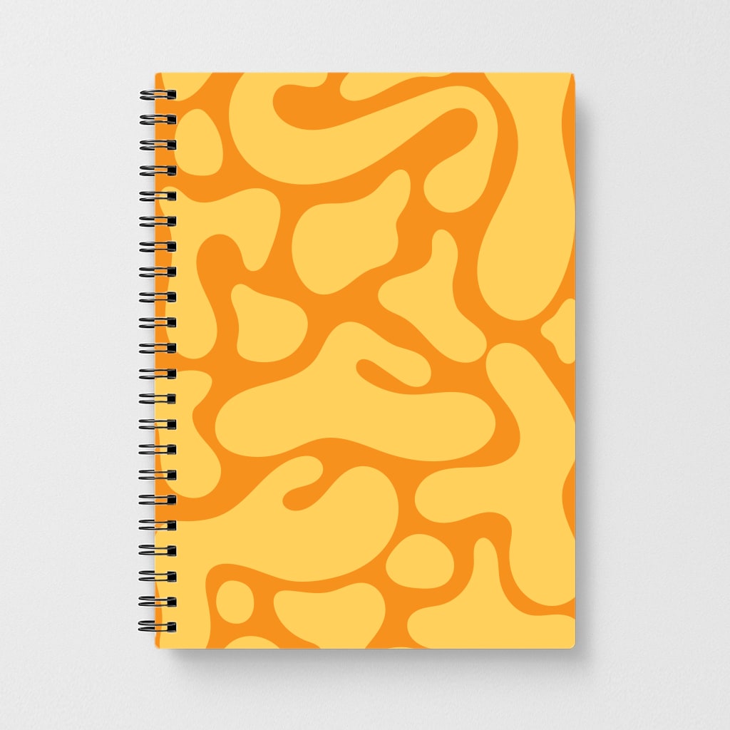 Yellow Blobs Abstract Pattern Notebook