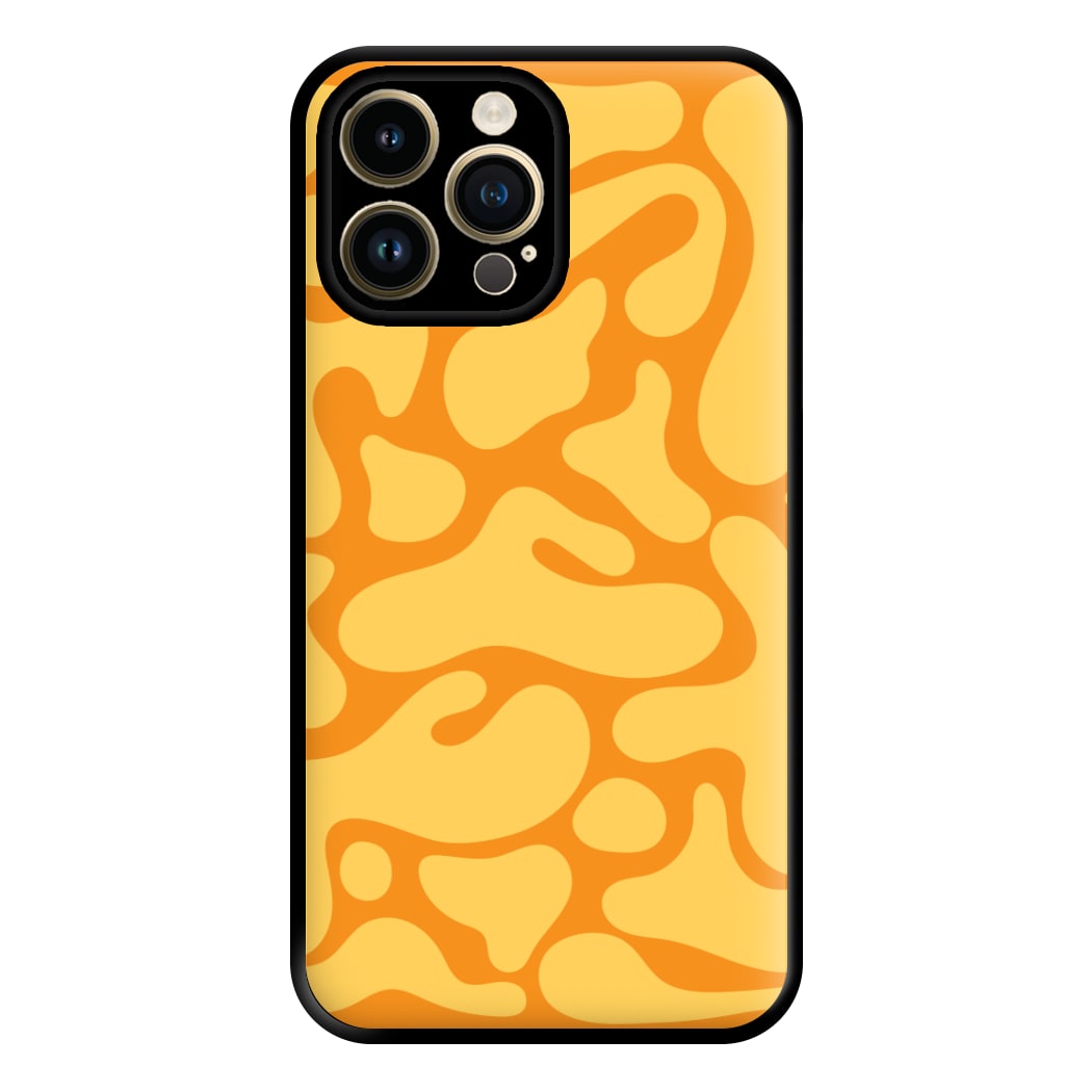 Yellow Blobs Abstract Pattern Phone Case for iPhone 14 Pro Max