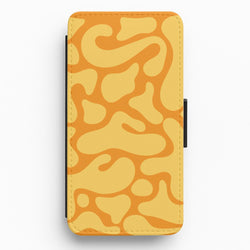 Yellow Blobs Abstract Pattern Flip / Wallet Phone Case