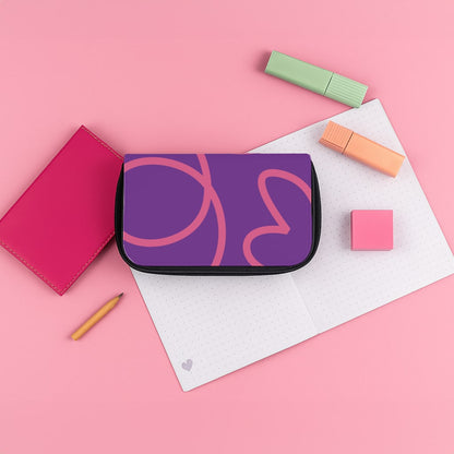 Pink Squiggles Abstract Pattern Pencil Case