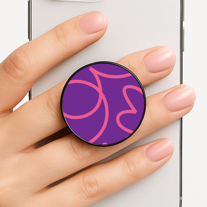 Pink Squiggles Abstract Pattern Phone Grip