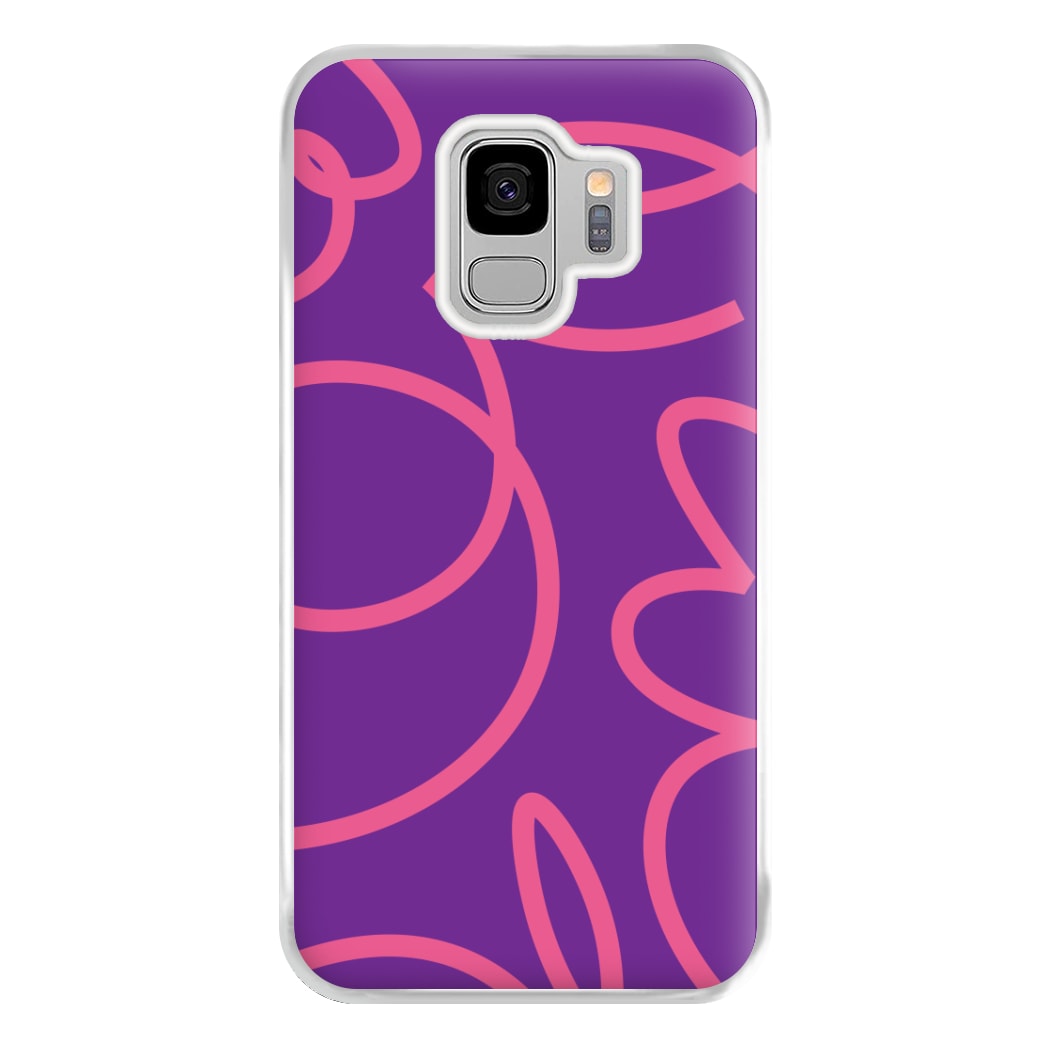 Pink Squiggles Abstract Pattern Phone Case for Galaxy S9 Plus