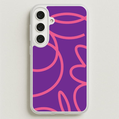 Pink Squiggles Abstract Pattern Phone Case for Galaxy S25FE