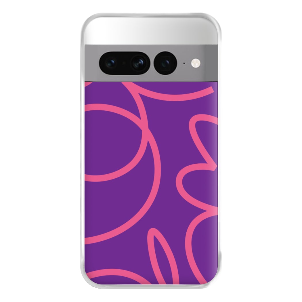 Pink Squiggles Abstract Pattern Phone Case for Google Pixel 7 Pro