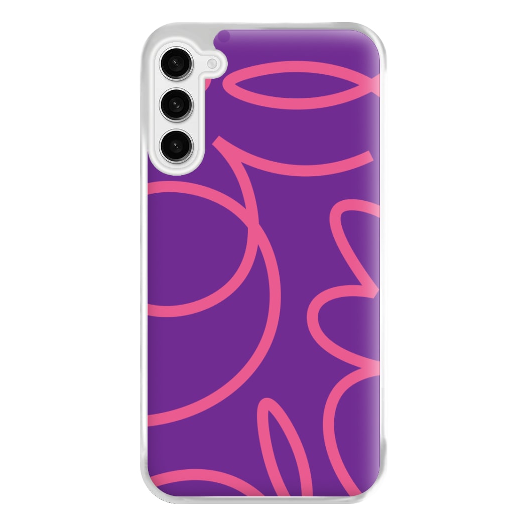 Pink Squiggles Abstract Pattern Phone Case for Galaxy S23FE