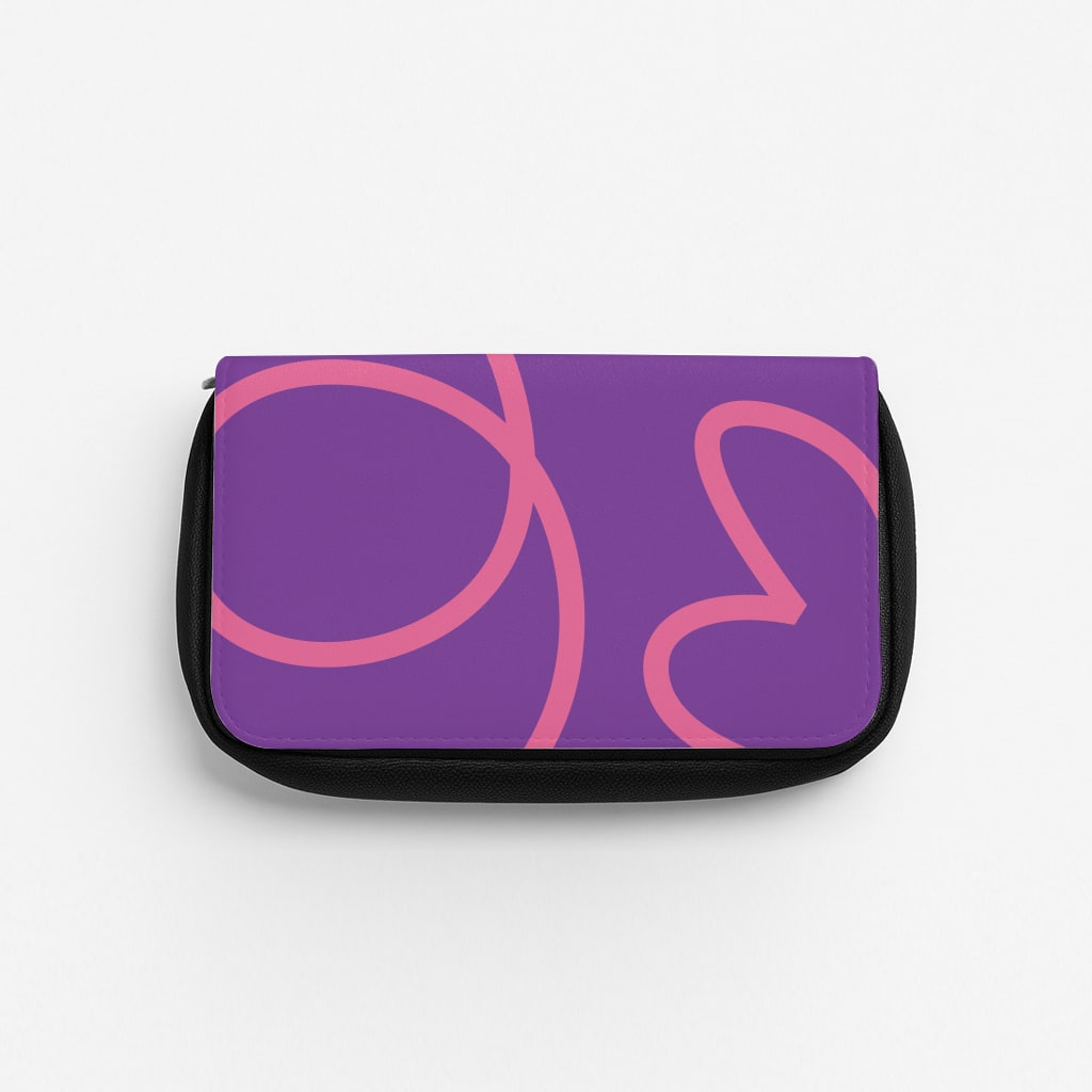 Pink Squiggles Abstract Pattern Pencil Case