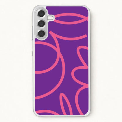 Pink Squiggles Abstract Pattern Phone Case for Galaxy A57