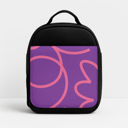 Pink Squiggles Abstract Pattern Insulated Lunchbox