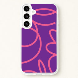 Pink Squiggles Abstract Pattern Phone Case for Galaxy S26
