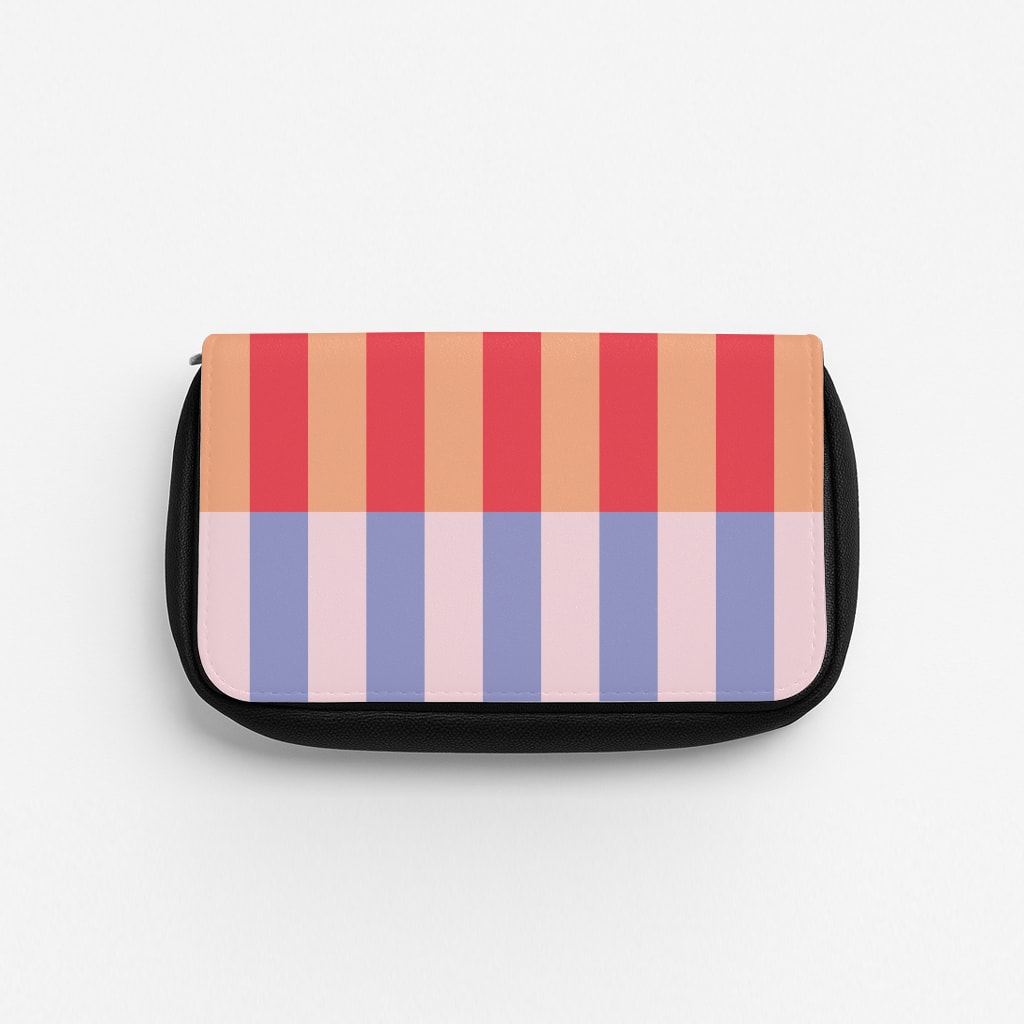 Multicoloured Pinstripe Abstract Pattern Pencil Case