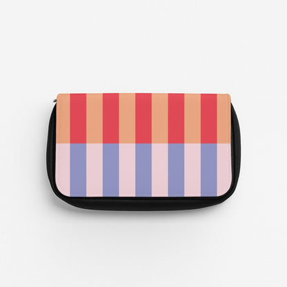 Multicoloured Pinstripe Abstract Pattern Pencil Case
