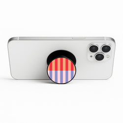 Multicoloured Pinstripe Abstract Pattern Phone Stand