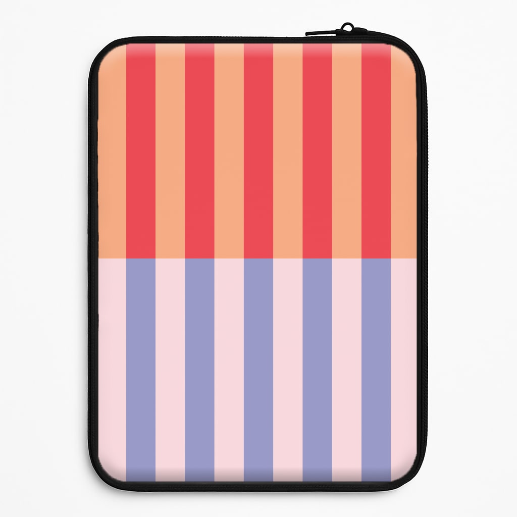 Multicoloured Pinstripe Abstract Pattern Laptop Sleeve