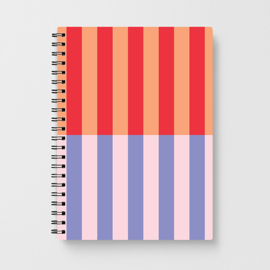 Multicoloured Pinstripe Abstract Pattern Notebook