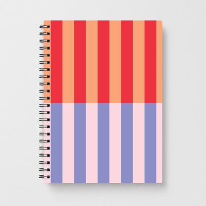Multicoloured Pinstripe Abstract Pattern Notebook