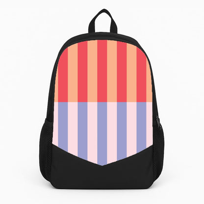 Multicoloured Pinstripe Abstract Pattern Large Backpack