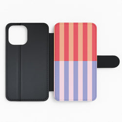 Multicoloured Pinstripe Abstract Pattern Flip Phone Case