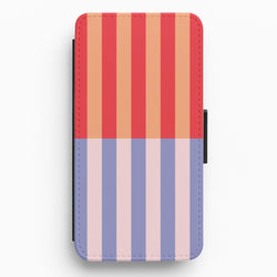 Multicoloured Pinstripe Abstract Pattern Flip / Wallet Phone Case