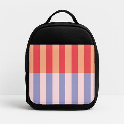 Multicoloured Pinstripe Abstract Pattern Insulated Lunchbox