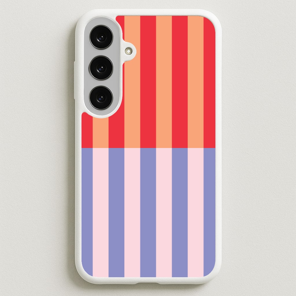 Multicoloured Pinstripe Abstract Pattern Phone Case for Galaxy S25FE