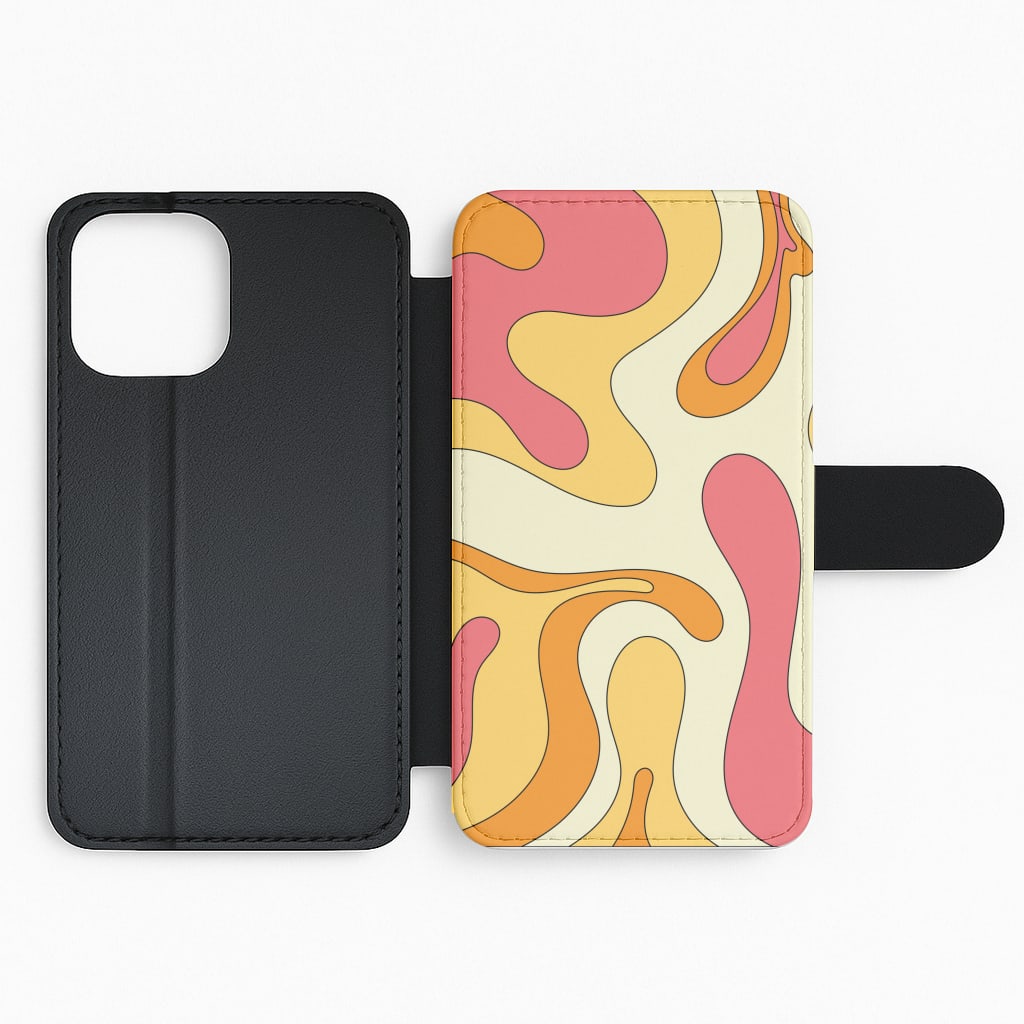 Pastel Waves Abstract Pattern Flip Phone Case