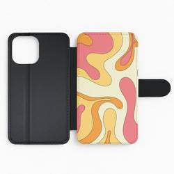Pastel Waves Abstract Pattern Flip Phone Case