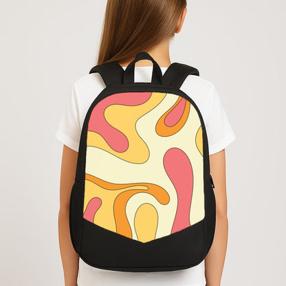 Pastel Waves Abstract Pattern Large School Bag