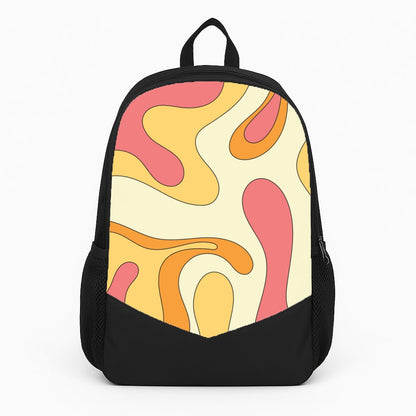 Pastel Waves Abstract Pattern Large Backpack