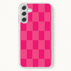 Neon Pink Checkered Abstract Pattern Phone Case for Galaxy A37