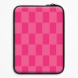 Neon Pink Checkered Abstract Pattern Universal Laptop Sleeve