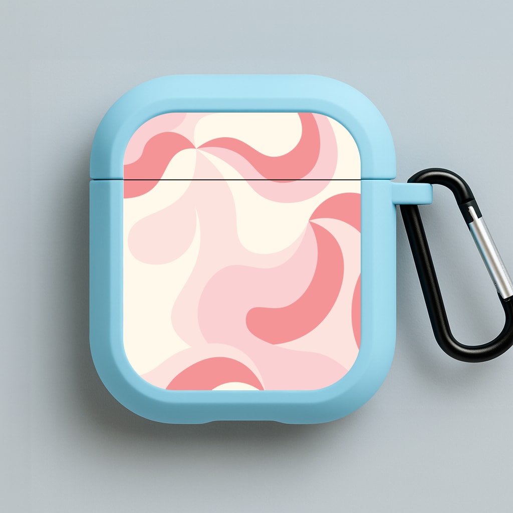 Pastel Pinks Abstract Pattern Blue AirPods Case