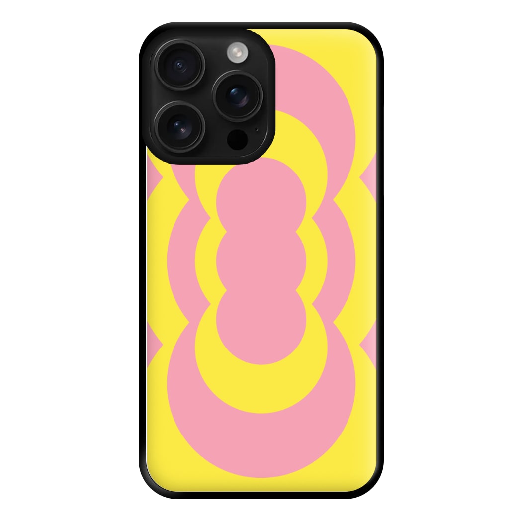 Yellow And Pink Curves Abstract Pattern  Phone Case for iPhone 16 Pro Max