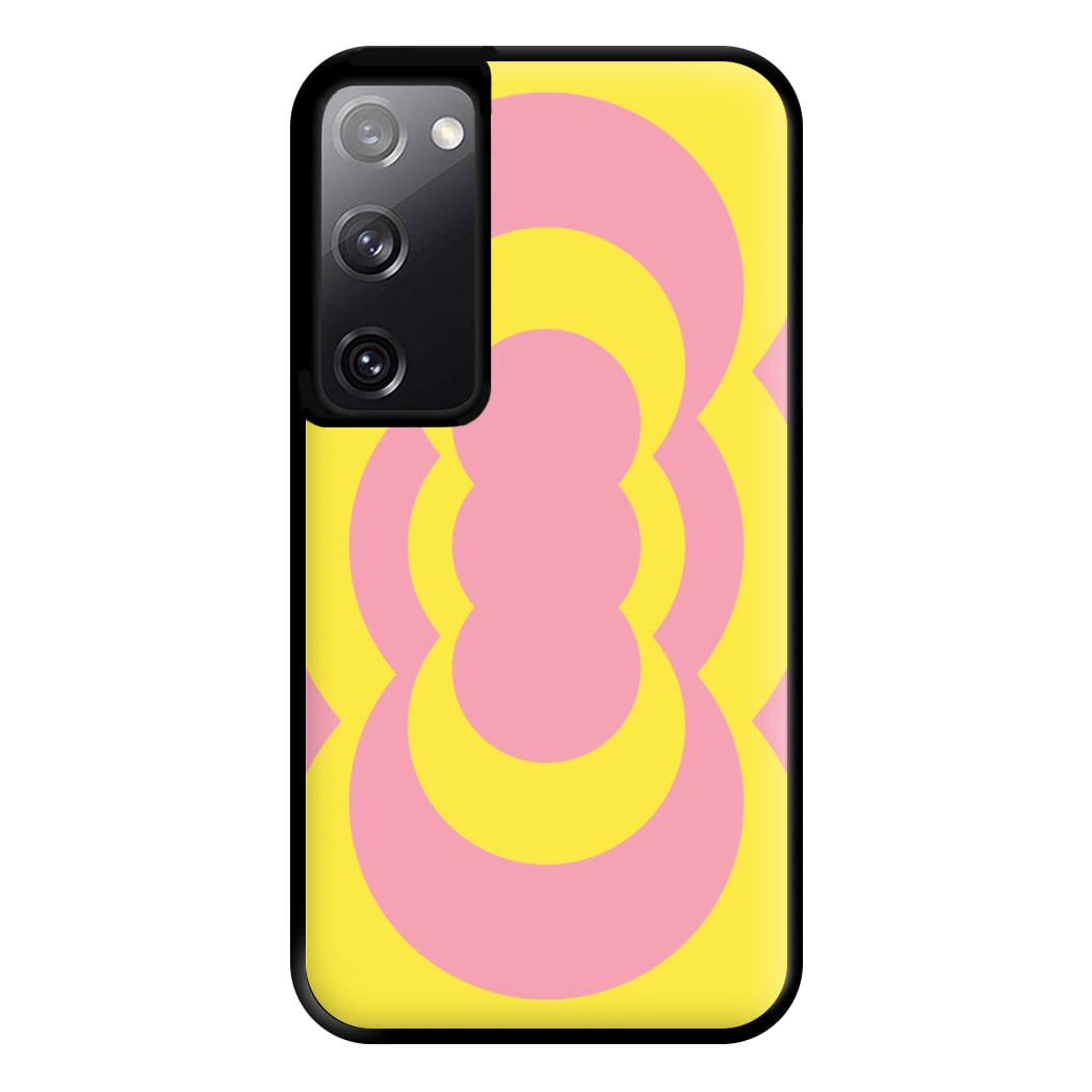 Yellow And Pink Curves Abstract Pattern  Phone Case for Galaxy S20