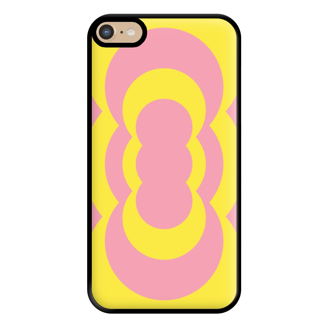 Yellow And Pink Curves Abstract Pattern  Phone Case for iPhone 6 Plus / 7 Plus / 8 Plus