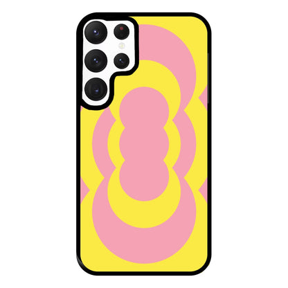 Yellow And Pink Curves Abstract Pattern  Phone Case for Galaxy S22 Ultra