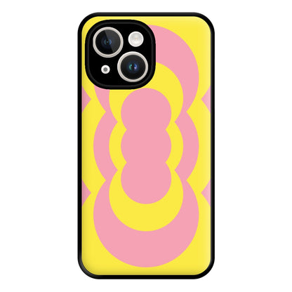 Yellow And Pink Curves Abstract Pattern  Phone Case for iPhone 14 Plus