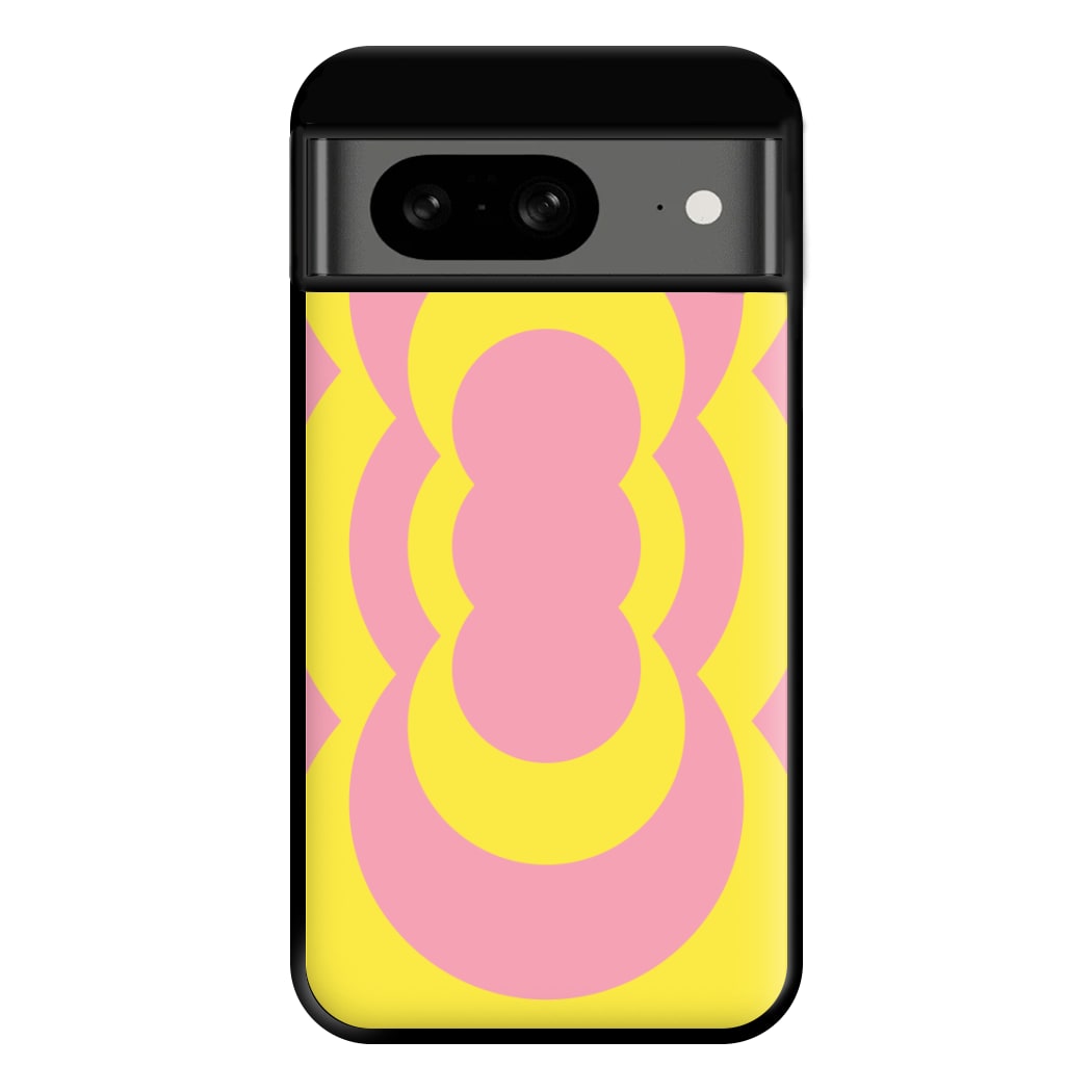 Yellow And Pink Curves Abstract Pattern  Phone Case for Google Pixel 8