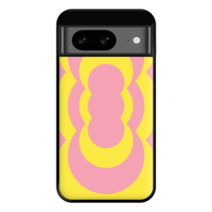 Yellow And Pink Curves Abstract Pattern  Phone Case for Google Pixel 8