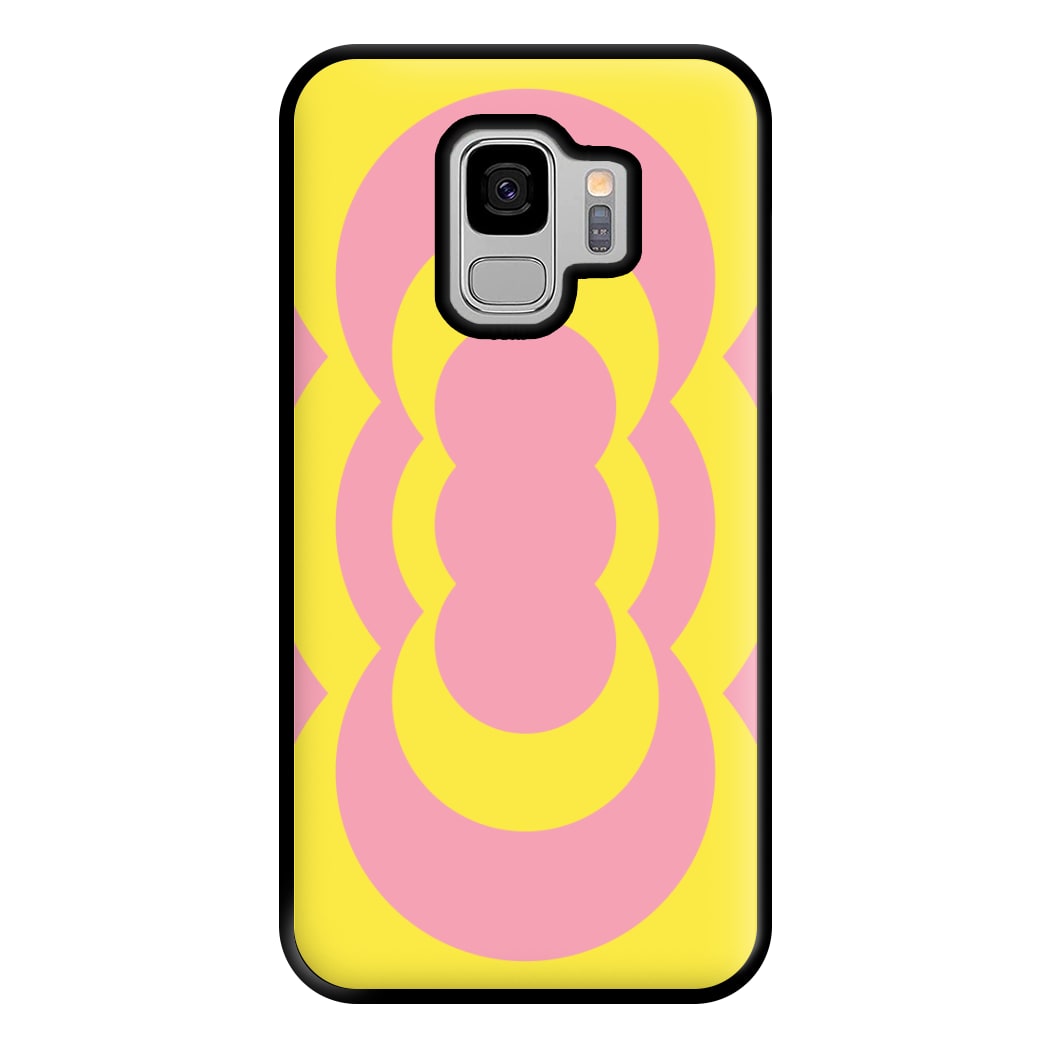 Yellow And Pink Curves Abstract Pattern  Phone Case for Galaxy S9 Plus