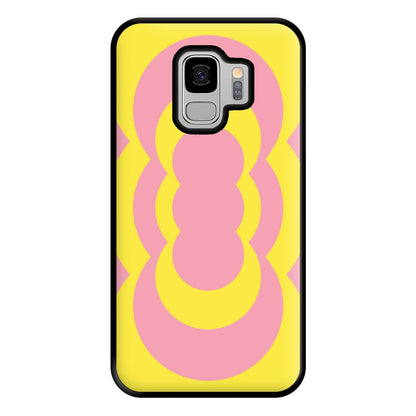 Yellow And Pink Curves Abstract Pattern  Phone Case for Galaxy S9 Plus