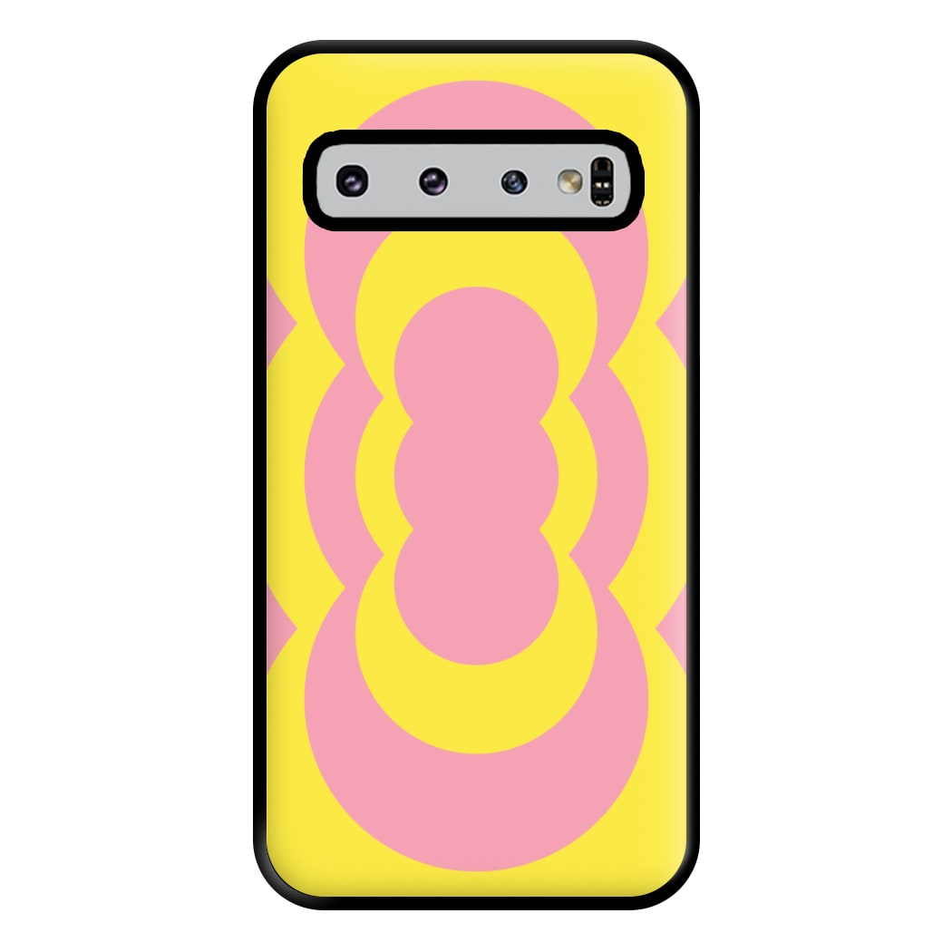 Yellow And Pink Curves Abstract Pattern  Phone Case for Galaxy S10 Plus