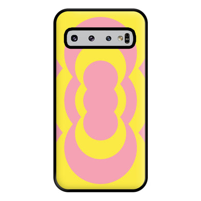 Yellow And Pink Curves Abstract Pattern  Phone Case for Galaxy S10 Plus